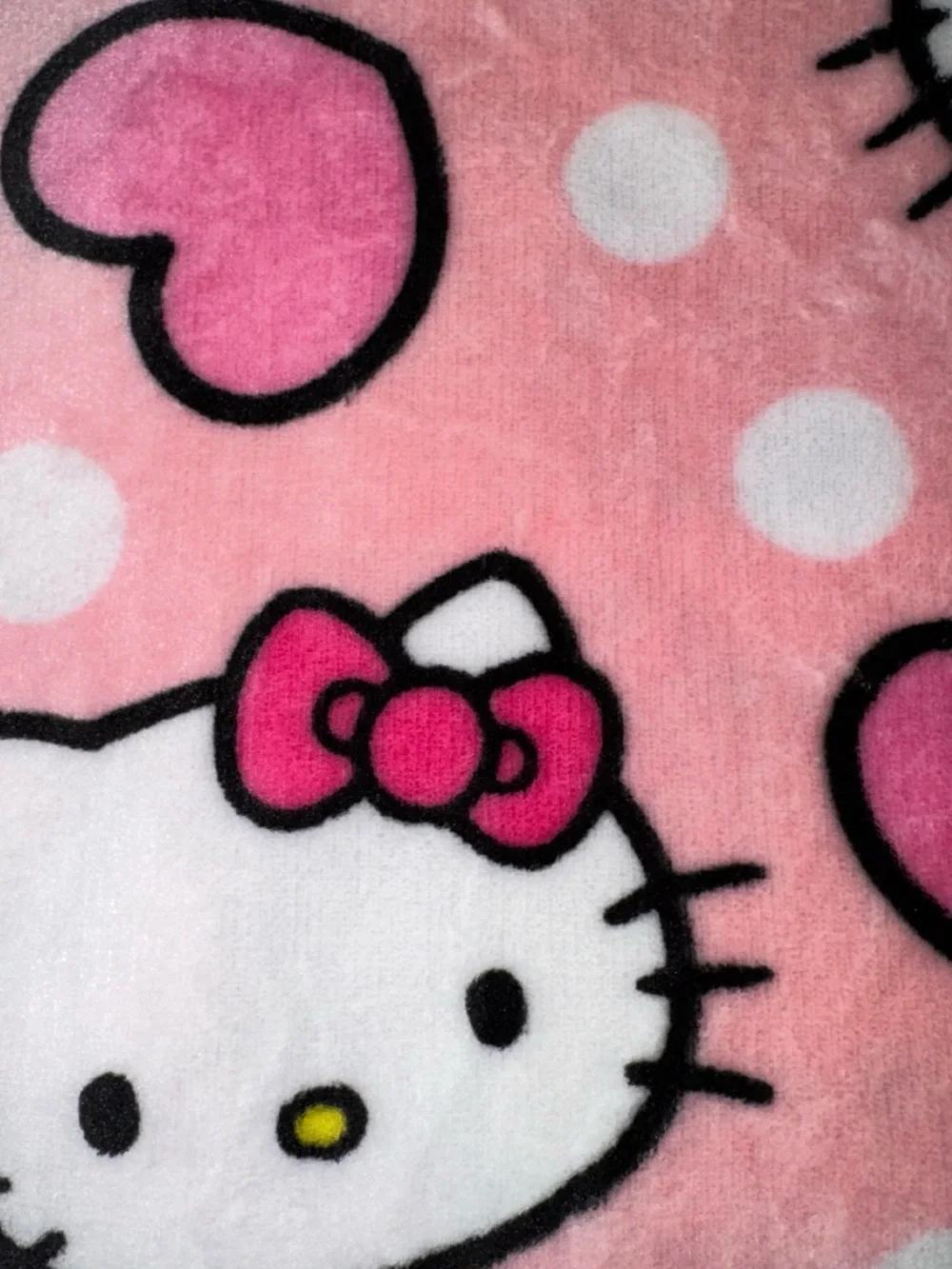 Hello Kitty Pink Hearts and Polka Dots Oversized Cloud Throw Blanket